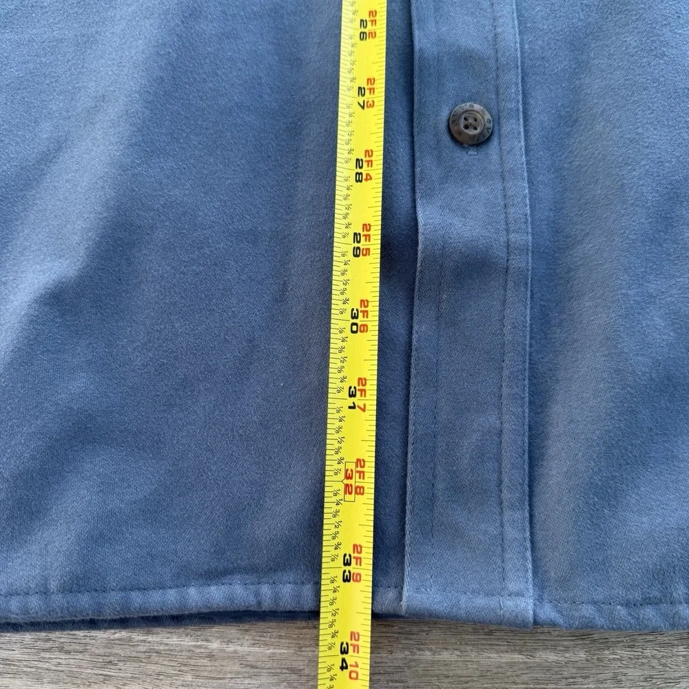 VTG Levis Shirt Jacket  Mens Large Blue Shacket  Lined Button Up Chamois Heavy - Picture 13 of 15